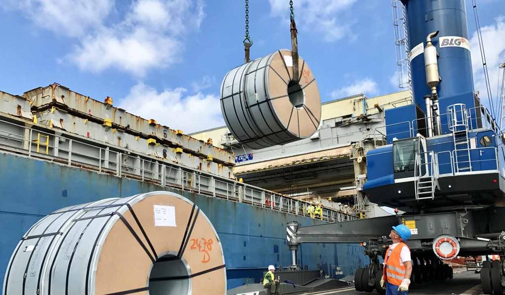 GENERAL CARGO // 4 STEEL OF ALL KINDS // COILS, SHEETS, BEAMS, BARS, SLABS AND MORE BLG Cargo Logistics annually handles more than half a million tons of steel products of all sizes and weights at