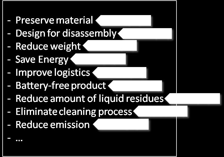 - Less amount of liquid residues - Less emission Eco-CNs may be