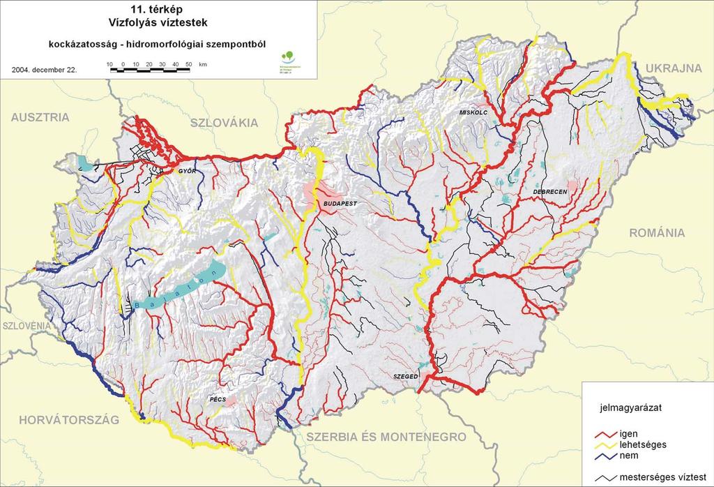 River water bodies risk of failure to reach the environmental objectives hydromorphological