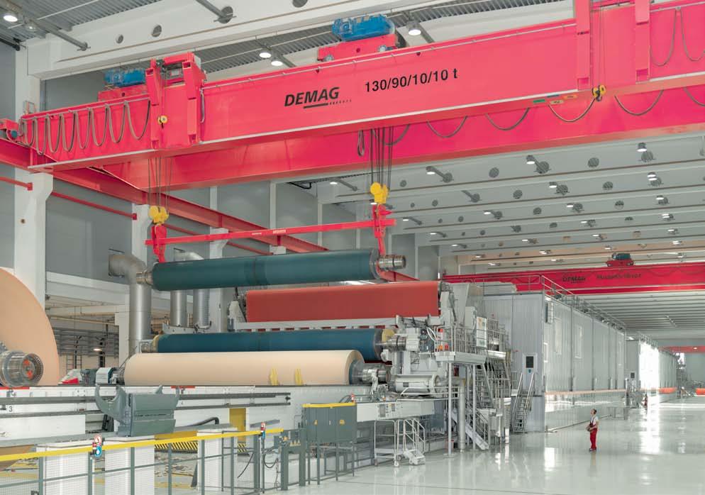 Our solution PM2: Demag cranes in production and maintenance 40666-69 Demag cranes involved right from the beginning At an early stage, when the paper machine was being set up, Demag Cranes &