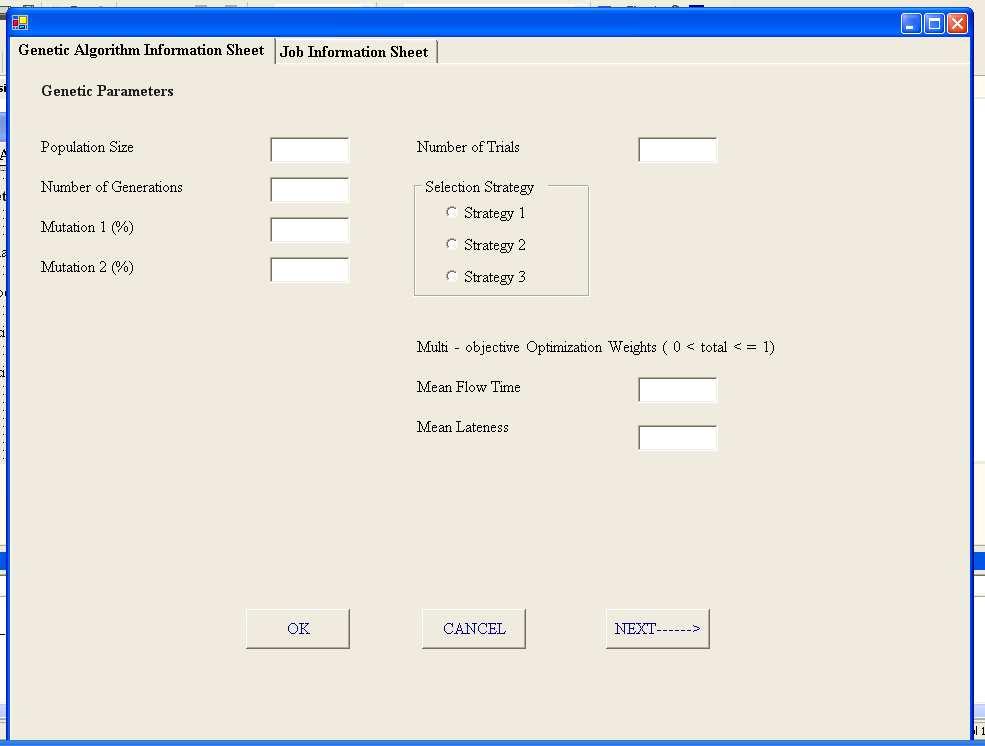 Figure 3-9 Screenshots of Graphical Interface; Input Data Entered The second