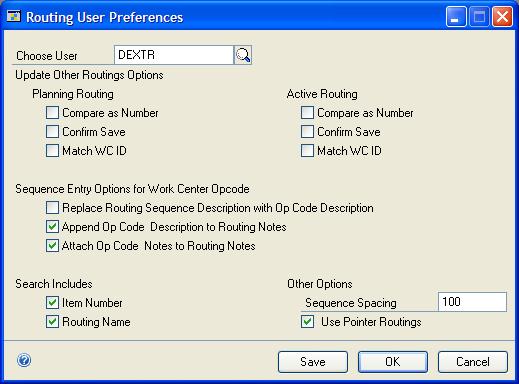 Chapter 9: Manufacturing production functions user setup Most Manufacturing modules include user preference settings.