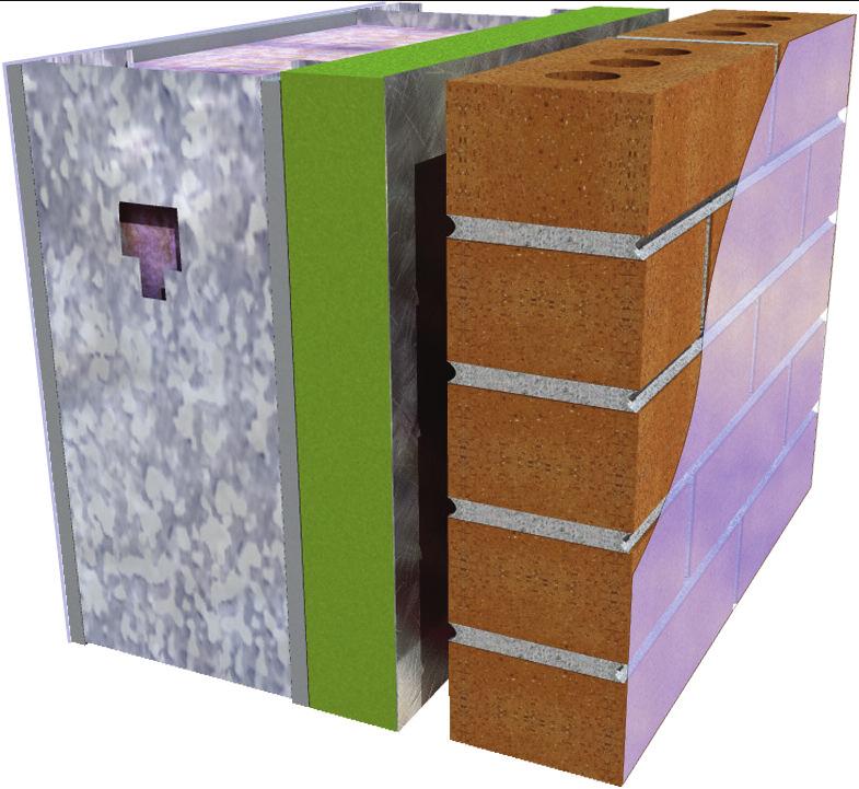 5" of insulation and 1" air space can bring a brick and block cavity wall to R30.19. That is a nearly 300% increase over code.