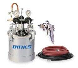 *product images for illustration purposes only Pressure Tank Outfit Professional grade Binks spray package (BST Model # SC-400W) which features a stainless steel lid and 2.