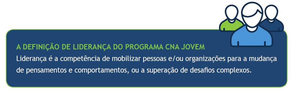 Programa CNA Jovem (Young CNA Program) The leadership development program of the CNA/SENAR System, which aims to identify and boost the career of young leaders, from 22 to 30 years of age, who have