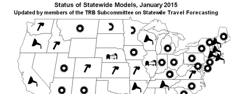 2.2 Statewide analysis model: best practices 2.2.1 General modeling practices across United States As shown in Figure 1, more than 40 US states have a statewide model in one form or the other.