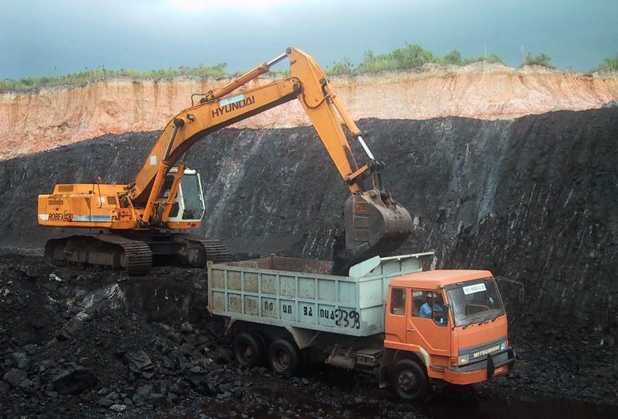 Strip mining coal
