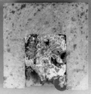 Metal line Figure 8: Crucible of CWF sample showing no sign of corundum attack above the metal line and no sign of metal penetration below the metal line.