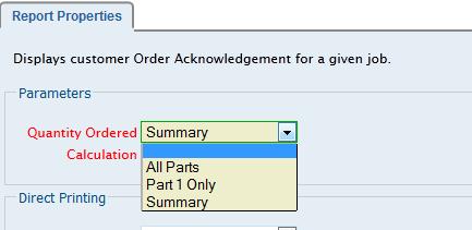 respectively. 26.0-914 In the Job Control Center module, the Order Acknowledgement report (order-acknowledgement.