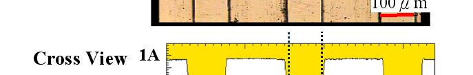 Measured section profiles at position (B).