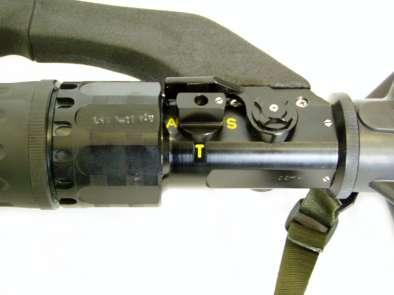MORTAR CONTROLS FIRE MODE SELECTOR with positions: A AUTO (bomb fired after drop) T TRIGGER (manual firing) S SAFETY