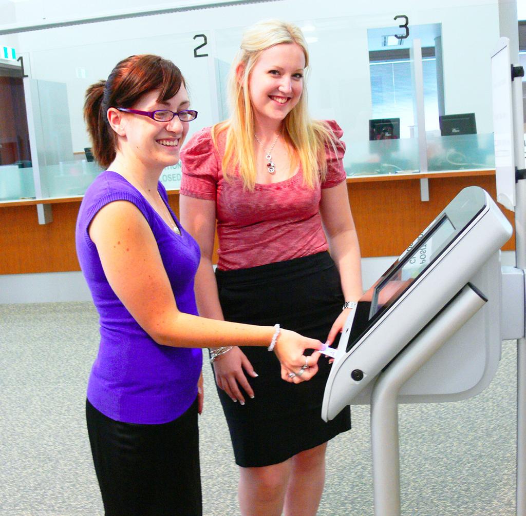 HARDWARE Self-Service Kiosks The goal of entry technology is to identify and segment customers into the appropriate service queues and to register their arrival time and track their wait time.