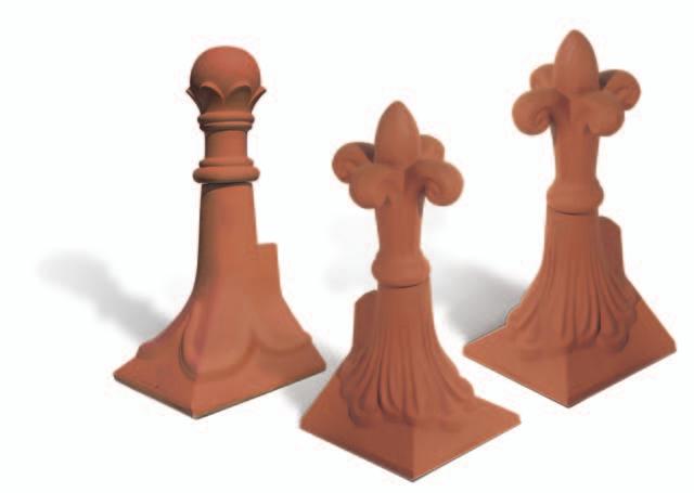 Clay Ridge & Finials Finials 282G 314B 283G Specifications (Gable Bases) 220 100 dia. All finial components should be mortared together.