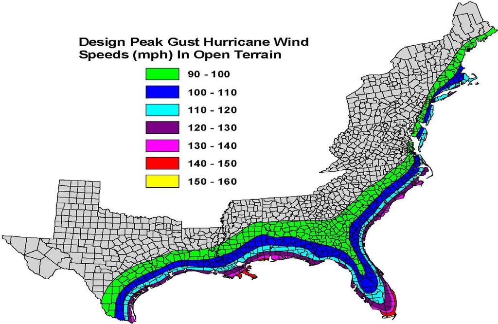 ASCE 7 Wind Speed Table 3-2: Adding 20 MPH to ASCE 7 basic wind speeds for FORTIFIED Design Wind Speed requirements (MPH) Building Code Design Wind Speed (or interpolate between values) FORTIFIED