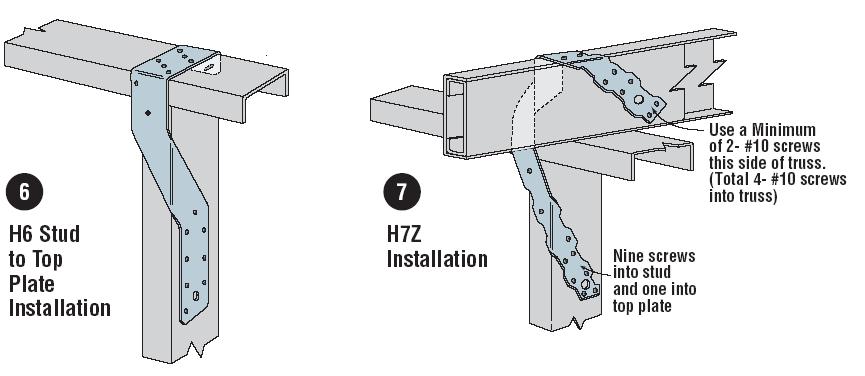 Hold-down connected to footing/foundation Hold-down at corner
