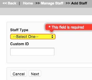 Staff IDs Staff IDs can be set in one of two ways: Automatic ID Creation WebNEERS will automatically assign a unique number as the identifier for a staff member, unless a Custom ID number is created