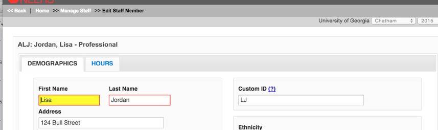 Custom ID Screenshot Adding Staff and Staff Hours to WebNEERS Adding New Staff 1.