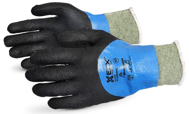 EMERALD CX LIQUID PROOF KEVLAR/WIRE-CORE GLOVES WITH FULL MICROPORE NITRILE COATING Emerald CX Liquid Proof Kevlar /Wire-Core Gloves with Full Micropore Nitrile Coating 2810 grams of cut protection