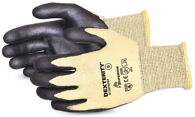 DEXTERITY NITRILE PALM-COATED GLOVE Dexterity Nitrile Palm-Coated Cut-Resistant String-Knit Glove 1712 grams of cut protection SUS13KFGFNT 07-11 SUS13KFGFNT Composite fine-guage knit is highly