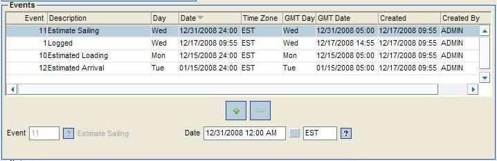 How to add or update an event date/time: Status Events grid: Step Action Comment 1 To Update an Event: In the Events area of the Status page, highlight the event you would like to update.