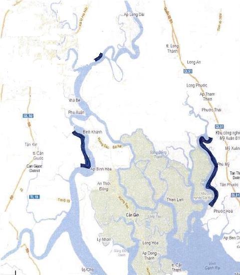 BEN NGHE BA RIA VUNG TAU PROVINCE LOTUS PORT VEGGIE PORT Source: DI interview Figure 15: Map of re-allocation ports After the initial Master Plan was approved, international port operators and