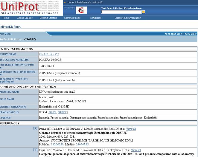 and 20 entries found  coli DnaC at UniProt The UniProt