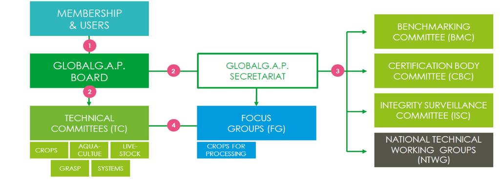GLOBALG.A.P. GOVERNANCE Member-Driven Decision-Making Structure 1. GLOBALG.A.P. Members elect the Board. Elections for 2017 2021; Term of the GLOBALG.A.P. Board: May July 2017 2.