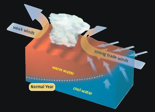 Energy Transfer, El Niño, and La Niña (Pages 318-319) El Niño and La Niña are sea-surface temperature anomalies (changes in the temperature of the ocean) that occur in the southern Pacific Ocean.