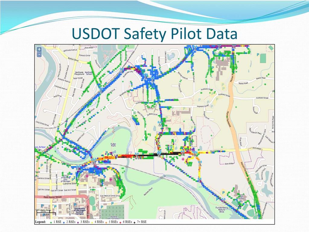 One of the data sources that MDOT has been able to investigate for agency applications is the USDOT Safety Pilot Model Deployment data here in Ann Arbor, MI.