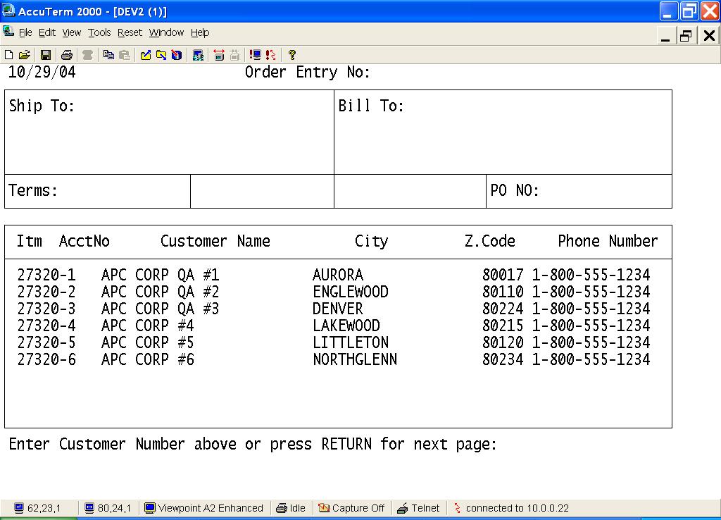 Let s take a look at an example of the Ship to, Bill to in Order Entry.