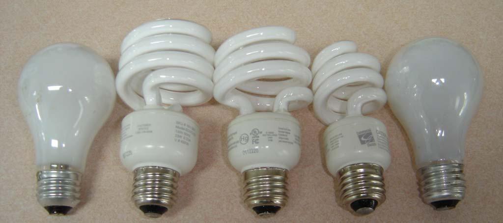 5. Change to compact fluorescent light bulbs One per
