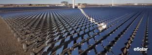 Concentrating solar power (CSP) - generates heat, then steam, then electricity