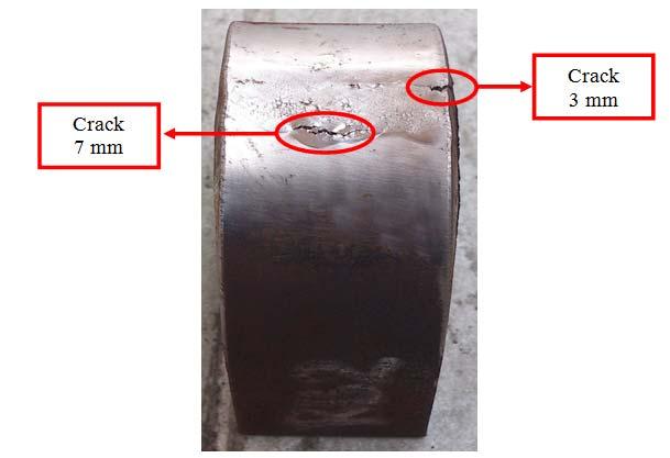 Figure-12 displays the surface condition of specimen of wet-welded joint using E-6019 electrode after applying face bend and root bend tests.