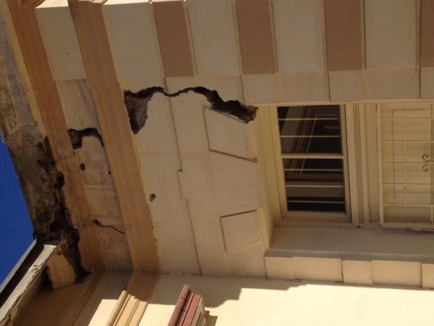 During Renovation: Huge cracks in walls were