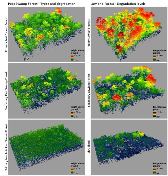 Implemented by Forest degradation in LiDAR data Degradation levels can be easily