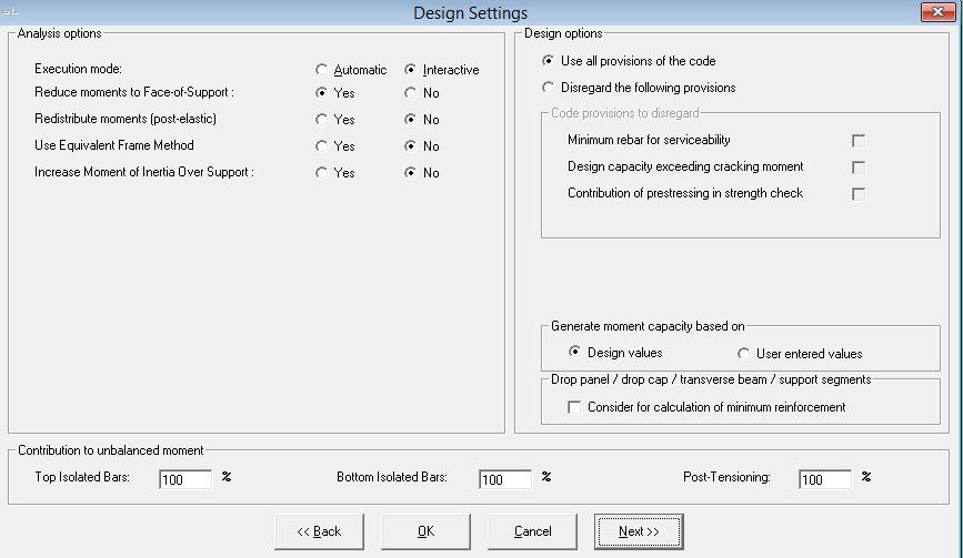 STRUCTURAL MODELING Chapter 5 5.1.2 Specify Analysis and Design Options You can select various analysis and design options through the Design Settings dialog box (Fig. 5.1-2).