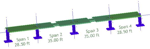 Chapter 5 STRUCTURAL MODELING beam, which is made up of three segments of varying cross-section for the two interior spans (Fig. 5.2-3). FIGURE 5.2-3 To model non prismatic span do the following: 1.