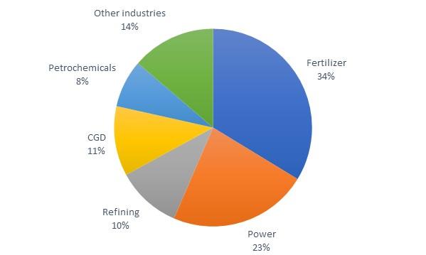Figure 4: Gas demand by sector in FY2015-16 Source: Ministry of Petroleum and Natural Gas (MoPNG) At present, there is a strong regional imbalance regarding access to natural gas.