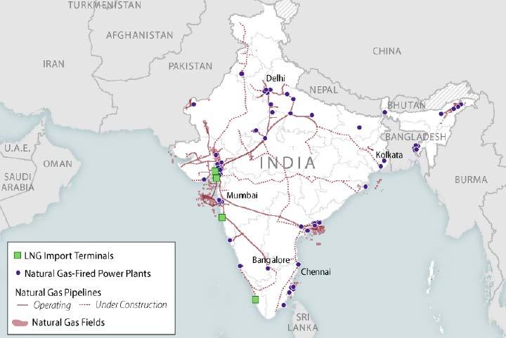 Map 1: Select Indian Natural Gas Fields