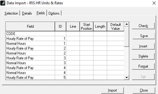 3. Give the import a description of IRIS HR Units & Rates 4.