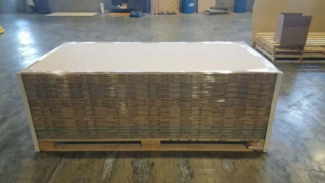 WEIGHT ADVANTAGES Weight Comparison 300 250 lbs 200 150 100 50 Neucor MDF Particle Board 0 800 700 600 3/4" 1-1/8" 1-1/4" 2" 4' x 8' Panel Thickness Shipping Quantities Comparison 3/4 Neucor is 35%