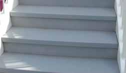 Covered stair treads come standard in the Corvex resin system and are light gray in color. Other resins and colors are also available; contact sales for information.