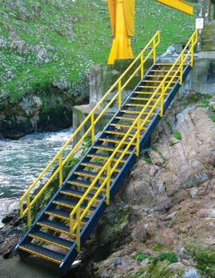 Stair Solutions - Pultruded Stair Treads Safe-T-Span Pultruded Industrial/Pedestrian Stair Treads Slip resistant and non conductive, Safe-T-Span pultruded stair treads offer the same level of safety,