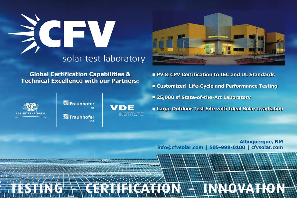 Thank you! Contact: CFV Solar Test Laboratory, Inc.