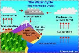 When water vapour cools, it changes into liquid water. This is condensation. THE WATER CYCLE The Earth has a limited amount of water. This water is constantly moving.