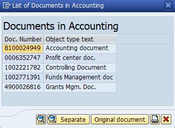 IMPORTANT NOTE: Accounting documents are generated only for Materials received with a value. The Materials with zero value do not generate any Accounting document.