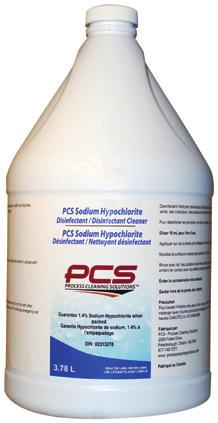 5 L PCS 5000) #6063-6 6 x 750 ml container & 70 wipes PCS SODIUM HYPOCHLORITE DISINFECTANT/ DIN 0233278 Concentrate contains 1.