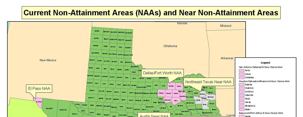 Texas Nonattainment Areas