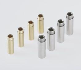 In addition, we produce valve guides made of various copper alloys such as CuZn40Al2, Kuprodur or Thermo- Hedul FS and E as well as from sintered metal.