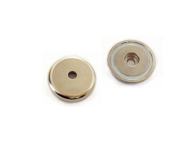 Pot Magnets with Through hole -----(Model-B) Model-B is made of steel cup and a powerful magnet with a